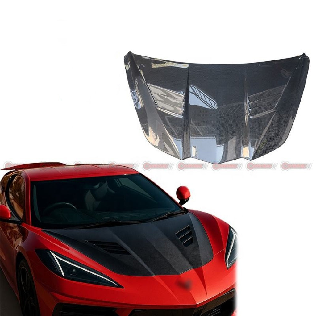 For Chevrolet Corvette C8 Z06 2020-2024 Carbon Fiber Engine Cover Hood