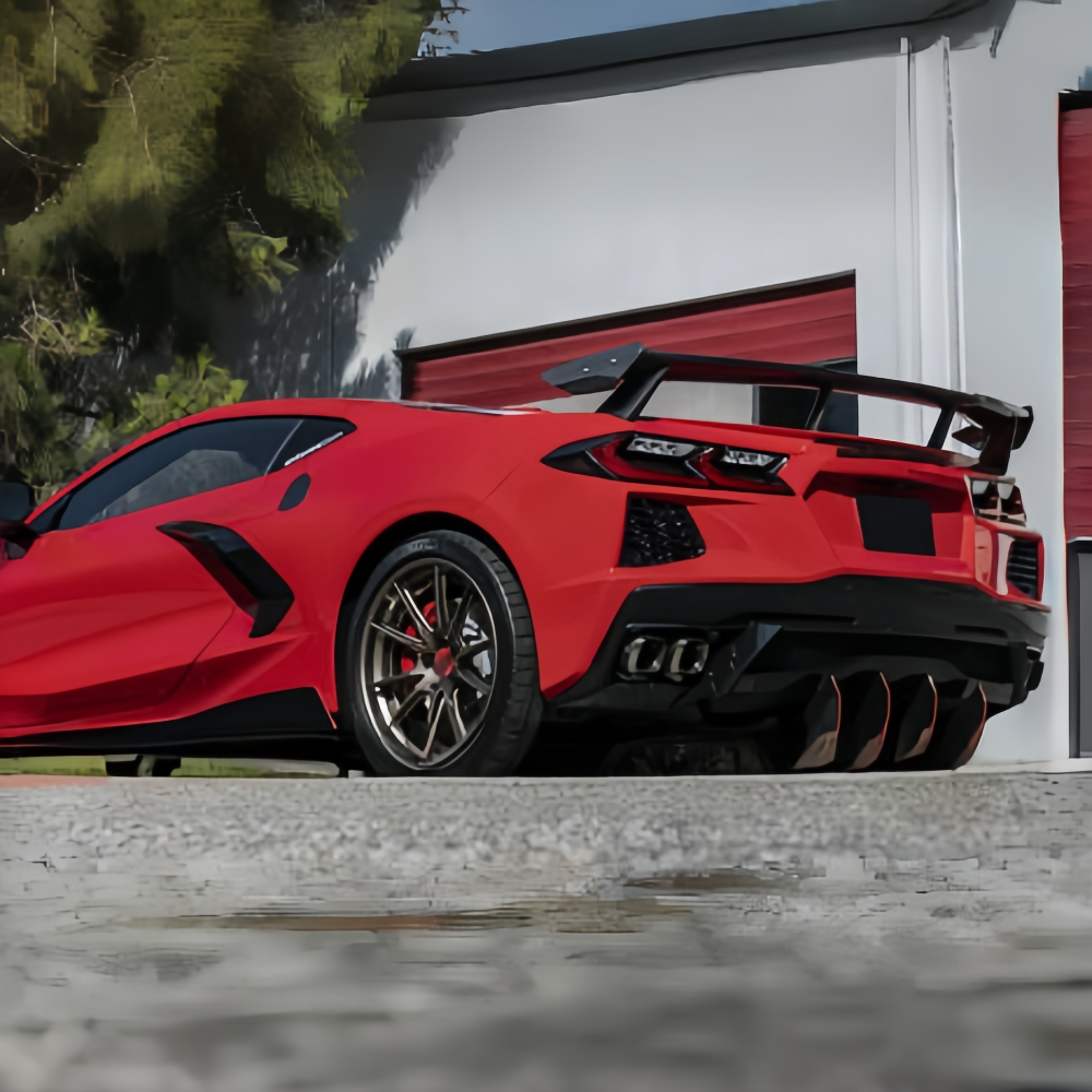 Chevrolet Corvette Stingray C8 2020 2021 Dry Carbon Fiber Rear Bumper Diffuser