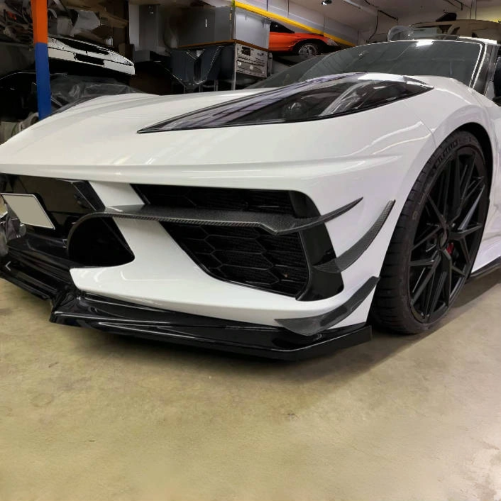 Chevrolet Corvette Stingray C8 2020 2021 Dry Carbon Fiber Bumper Canards