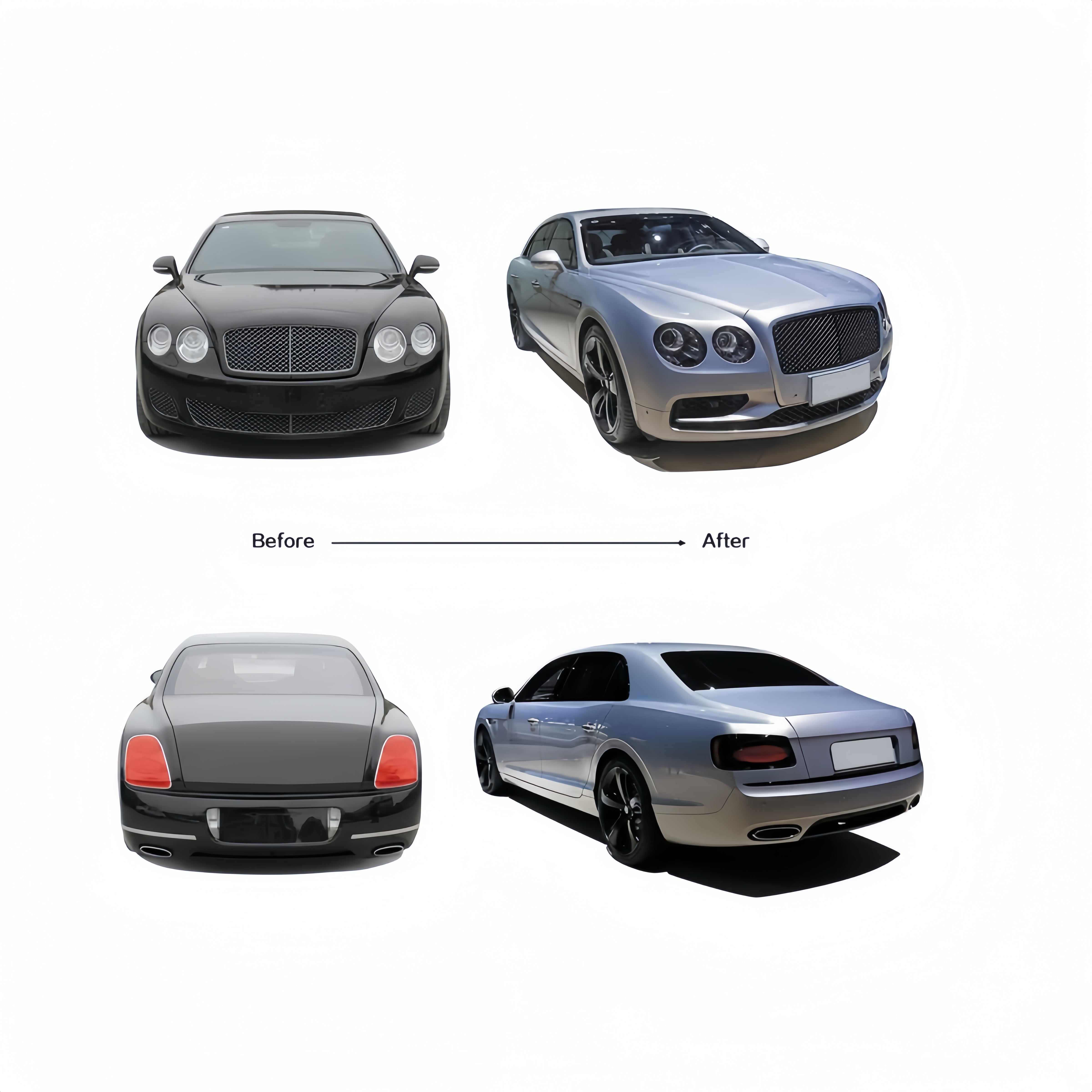Bentley Flying Spur 2005-2012 Old to New 2013-2019 Full Facelift Conversion Kit - Bolt-On Style Complete Body Kit