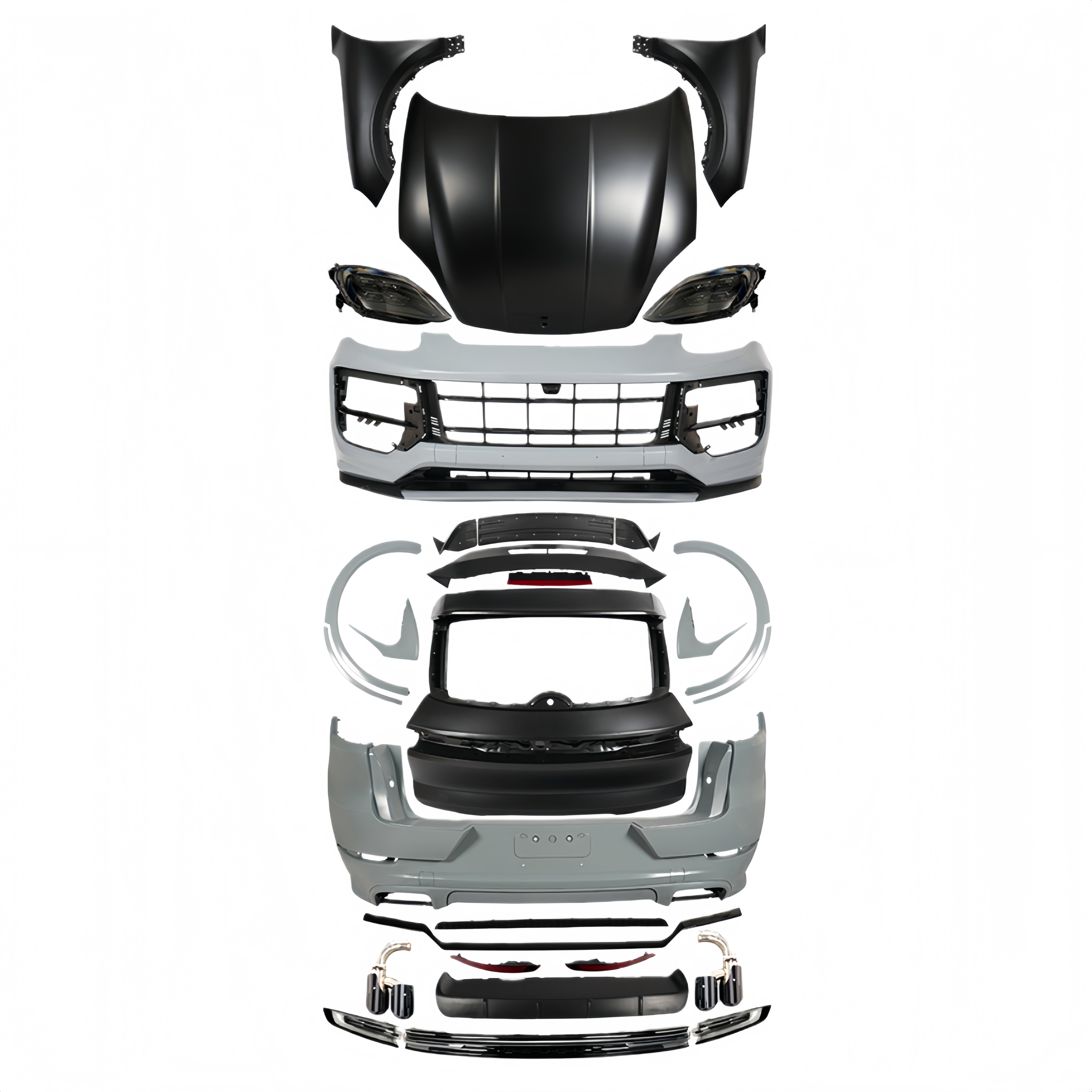 Porsche Cayenne 958.1 958.2 Upgrade to 2024 Turbo GT Plastic PP Conversion Body Kit For 2011-2017