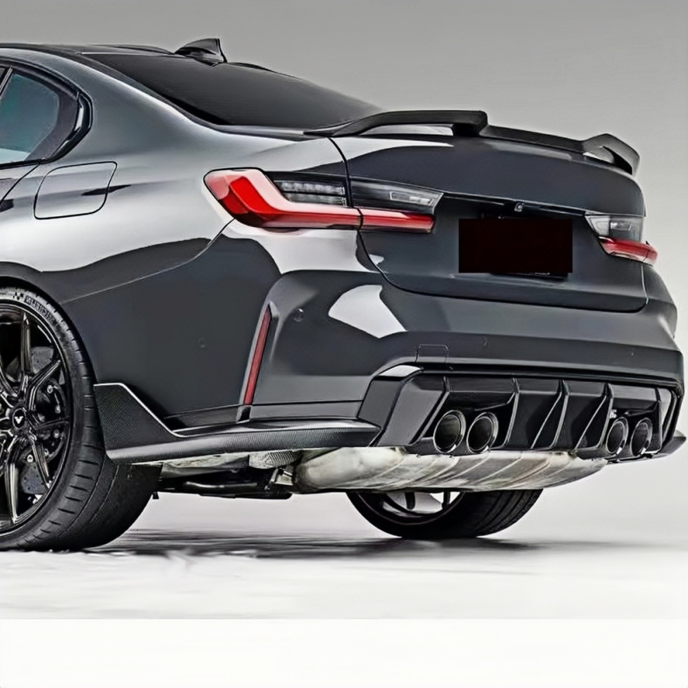 BMW G80 M3 2021+ MP Style Prepreg Dry Carbon Fiber Rear Bumper Canard Splitters