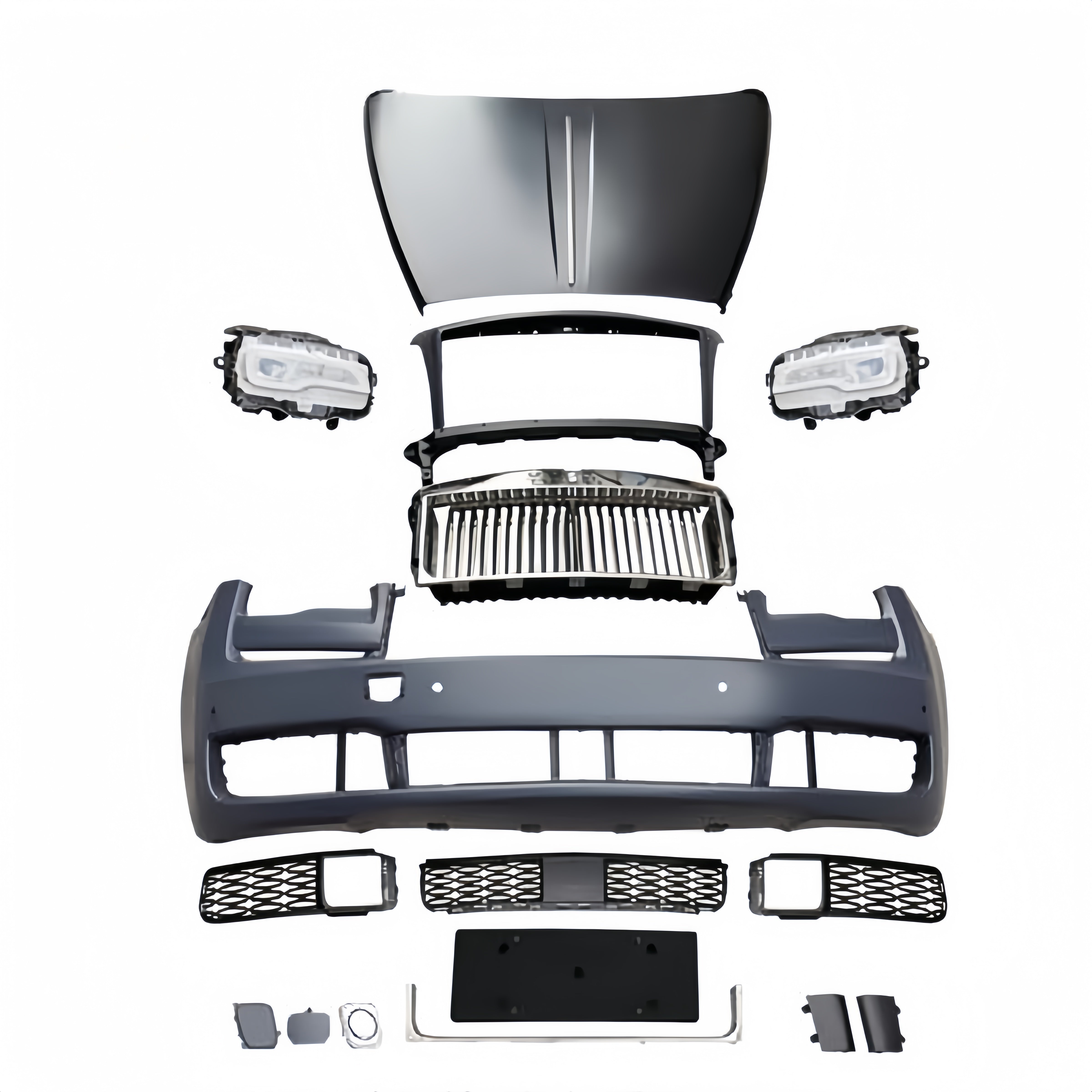 Rolls-Royce Ghost Gen 1 2010-2014 Upgrade To Gen 3 2018-2021 Facelift Front Bumper Assembly Full Body Kit With Engine Hood
