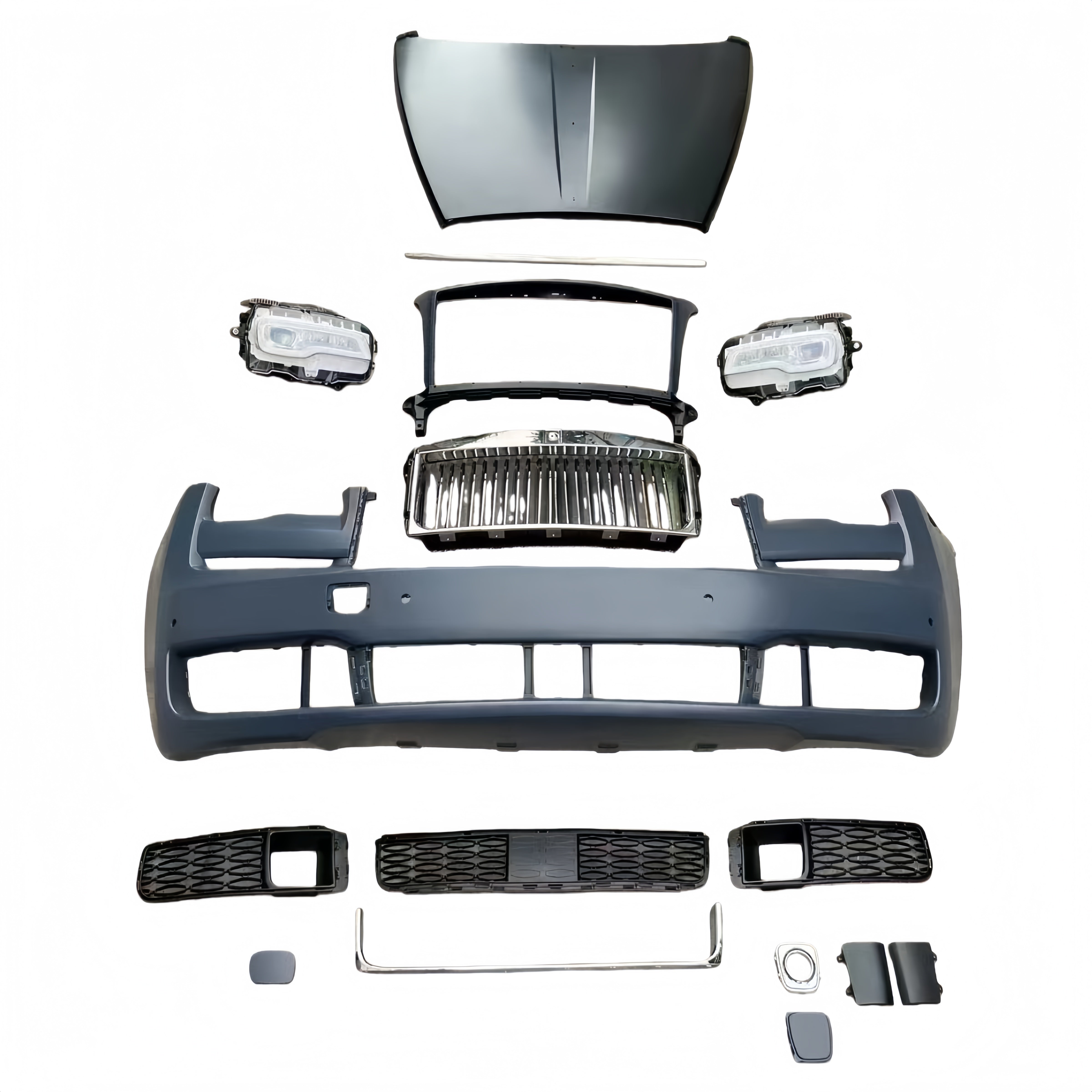 Rolls-Royce Ghost Gen 1 2010-2014 Upgrade To Gen 3 2018-2021 Facelift Front Bumper Assembly Full Body Kit With Engine Hood