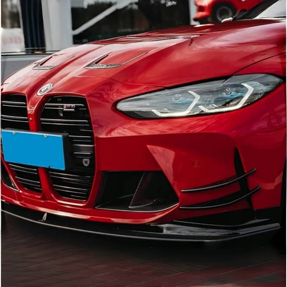 BMW G80 M3 G82 M4 AC Style Prepreg Dry Carbon Fiber  Front Bumper Canards Splitter
