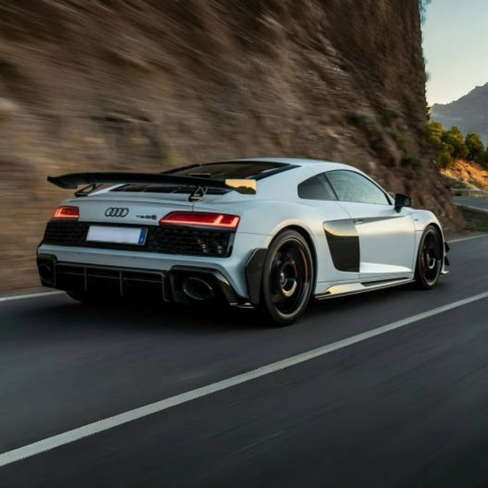 Audi R8 V10 2022+Prepreg Dry Carbon Fiber Rear Bumper Canards Splitter