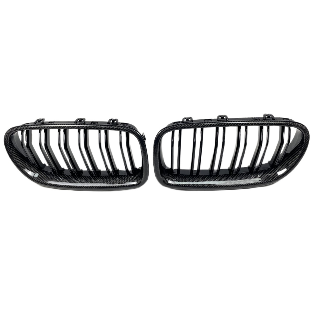 BMW 5 Series F10 F18 M5 Real Carbon Fiber Front Grills Double Slat Kidney Grill