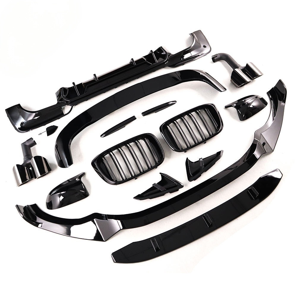 Plastic ABS Splitter Lip Rear Diffuser Body Kit Front Bumper Side Skirts Spoiler Car Auto Part for BMW X3 G01 2018-2021