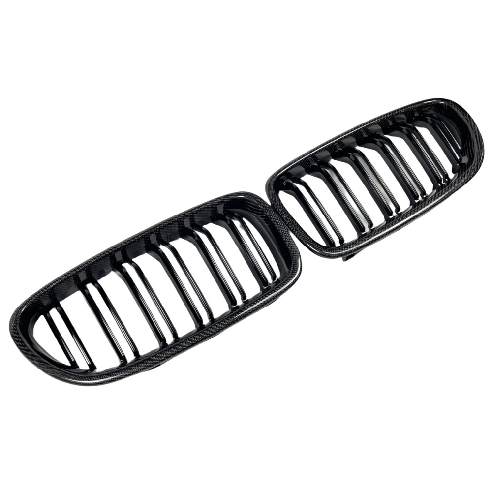 BMW 5 Series F10 F18 M5 Real Carbon Fiber Front Grills Double Slat Kidney Grill