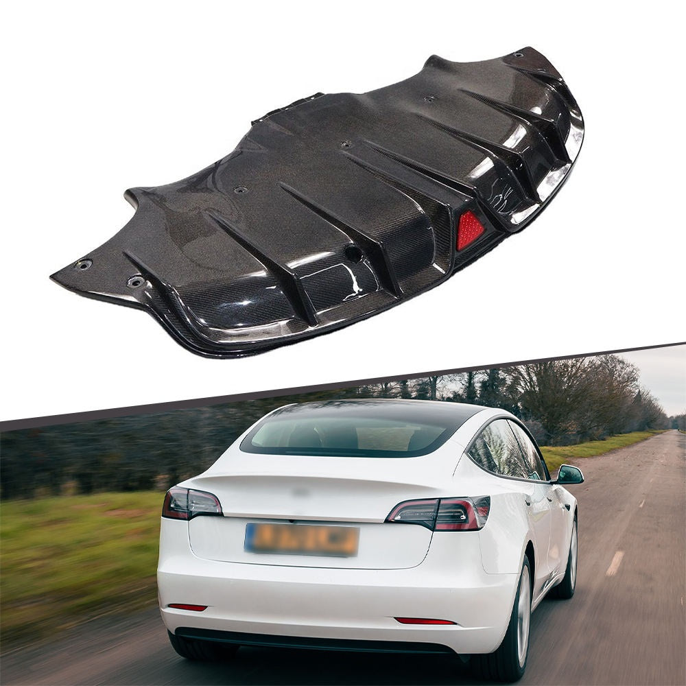 Carbon Fiber CMST Type Auto Rear Bumper Diffuser for Tesla Model 3 2014+