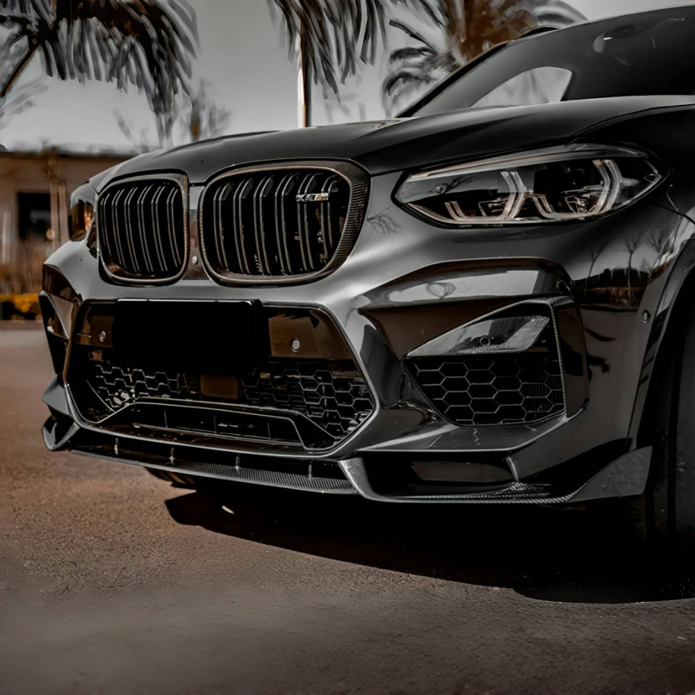 BMW F97 X3M F98 X4M 2019-2023 AE Style Real Carbon Fiber Front Bumper Lip