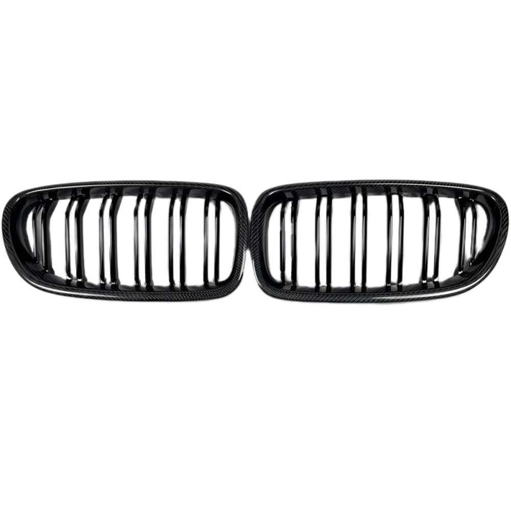 BMW 5 Series F10 F18 M5 Real Carbon Fiber Front Grills Double Slat Kidney Grill