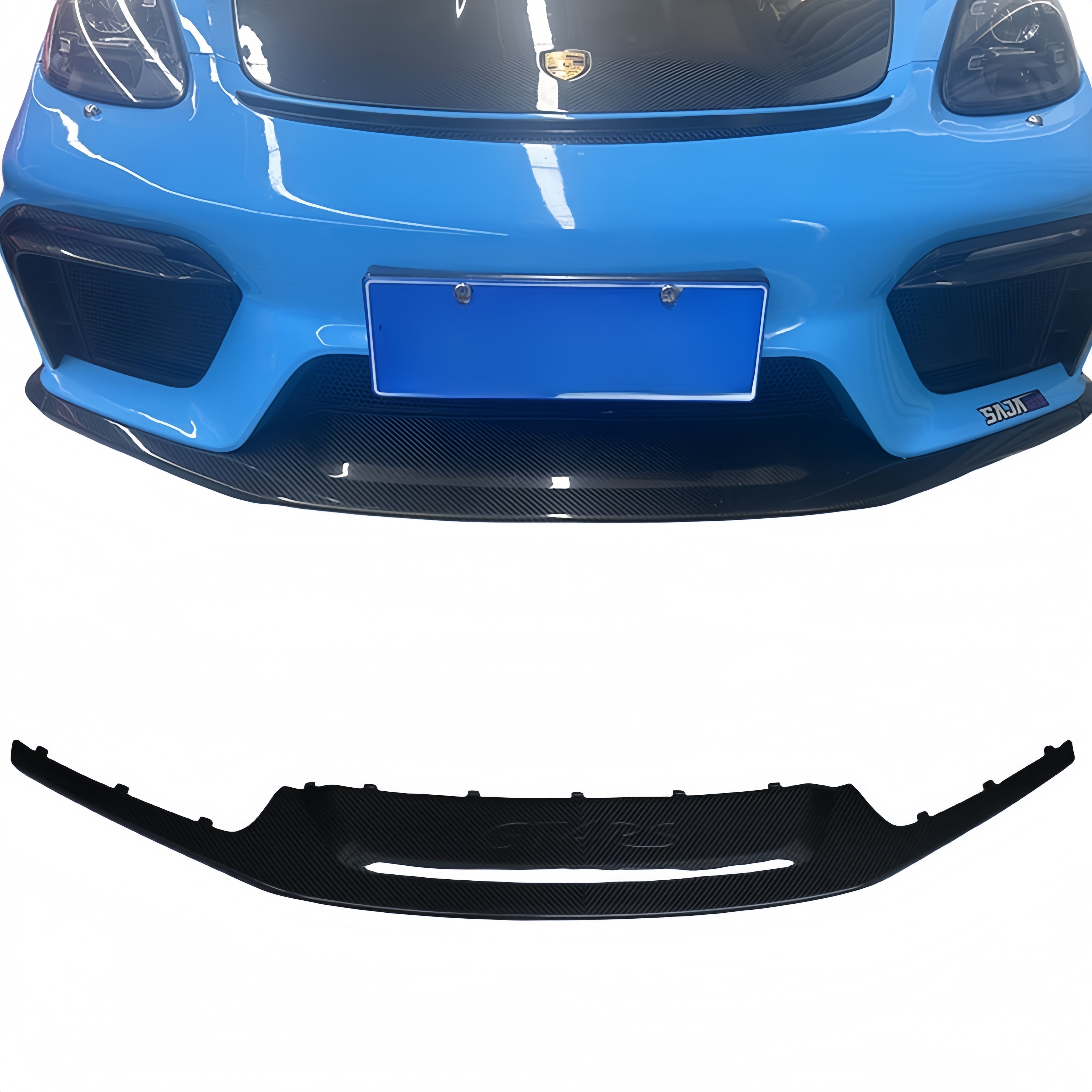 Prepreg Dry Carbon Fiber GT4 RS Style Front Bumper Lip/Corner Splitters for Porsche 718 981 982 Boxster Cayman