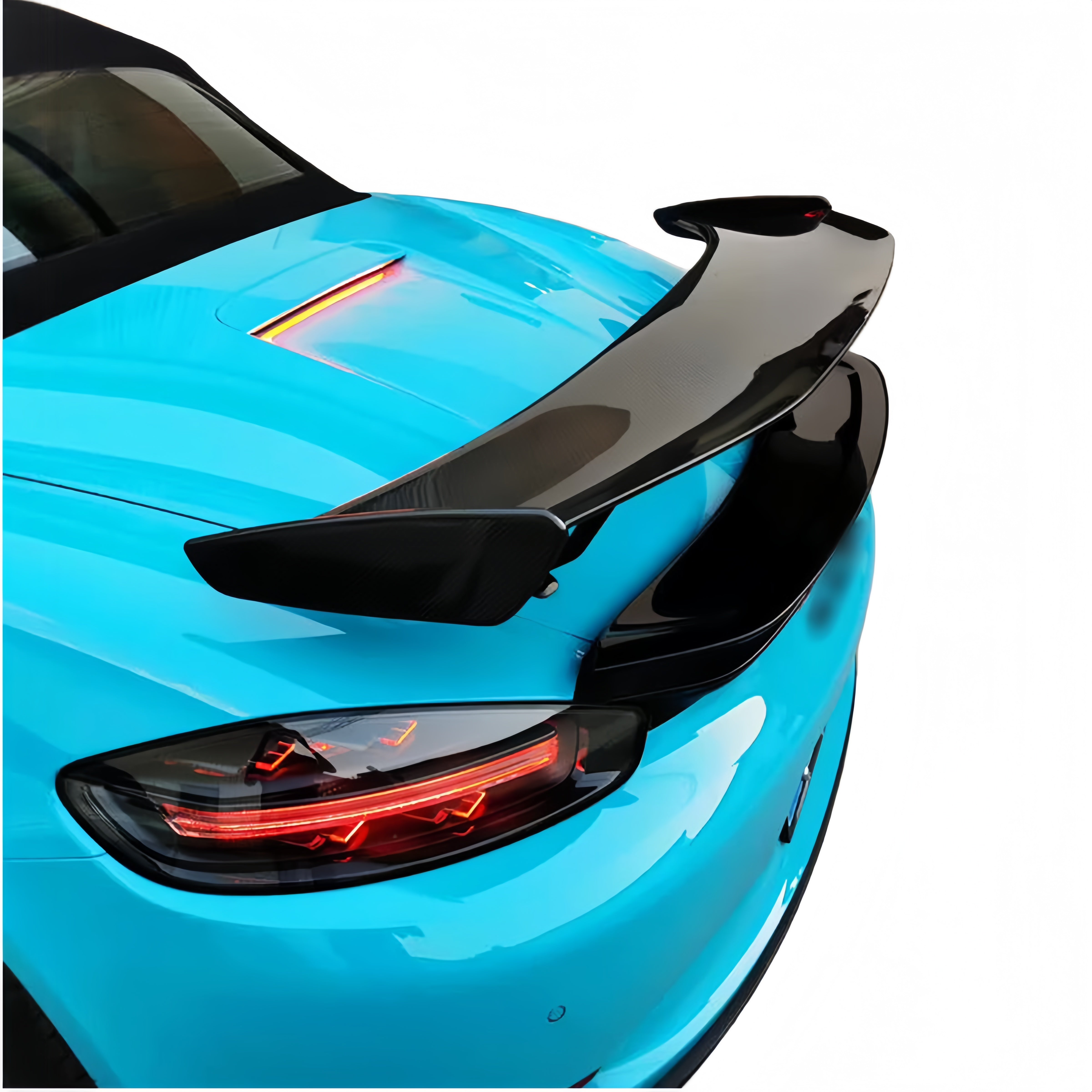 Prepreg Dry Carbon Fiber GT4 Style Rear Wing for Porsche 718 981/982 Boxster Cayman