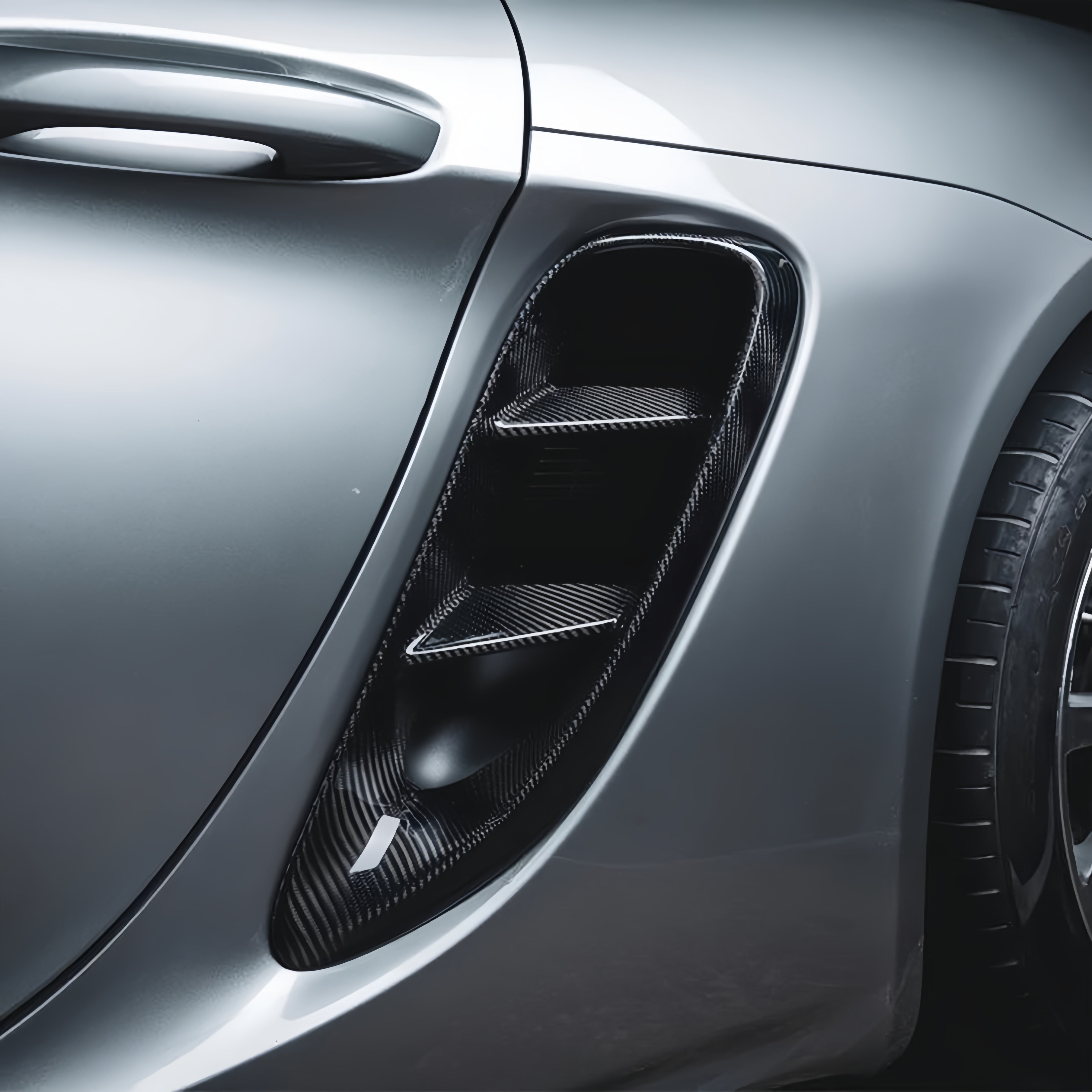 Prepreg Dry Carbon Fiber Side Intake Scoops for Porsche 718 Cayman (981/982)