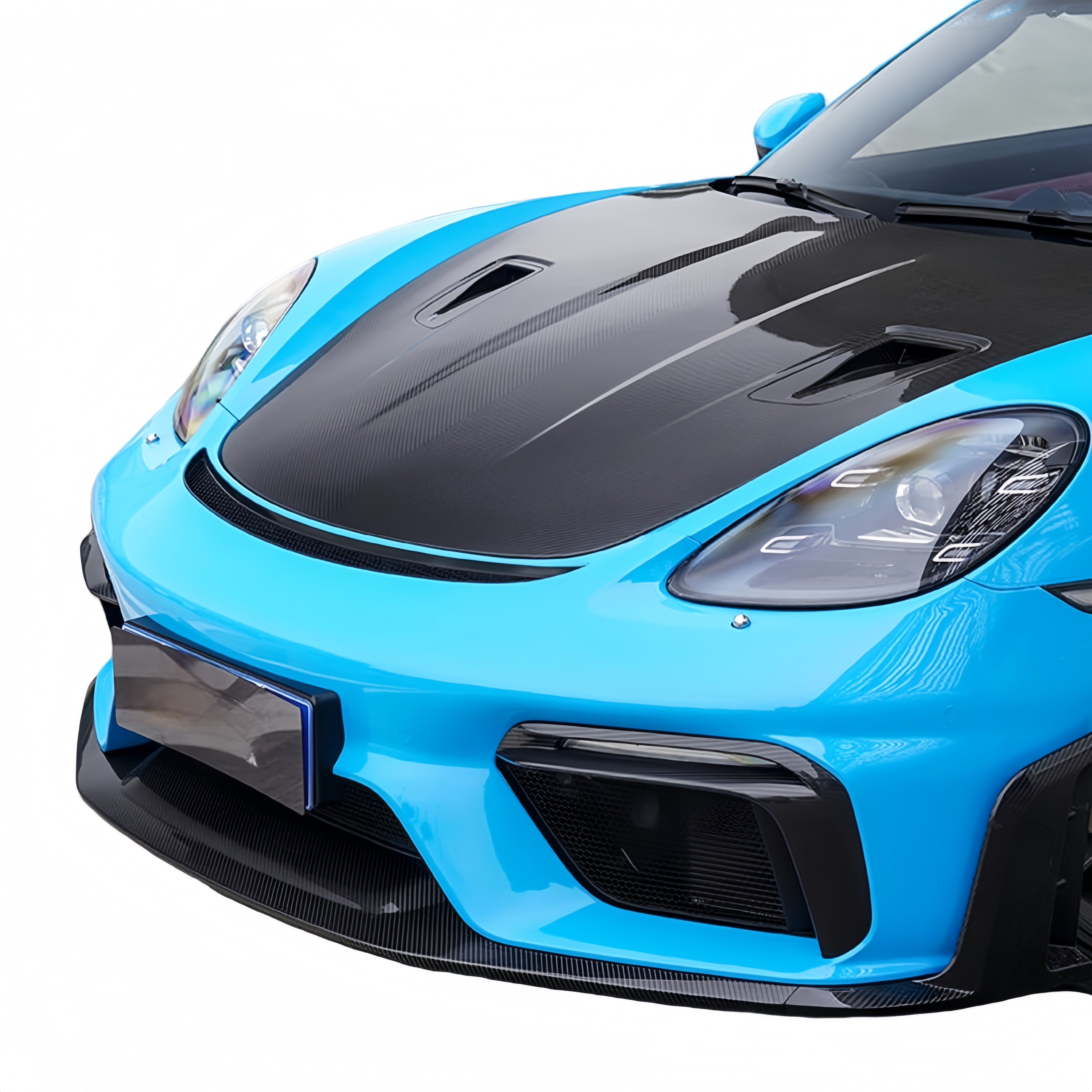 Prepreg Dry Carbon Fiber GT4 RS Style Headlight Trim for Porsche 718 981 982 Boxster Cayman