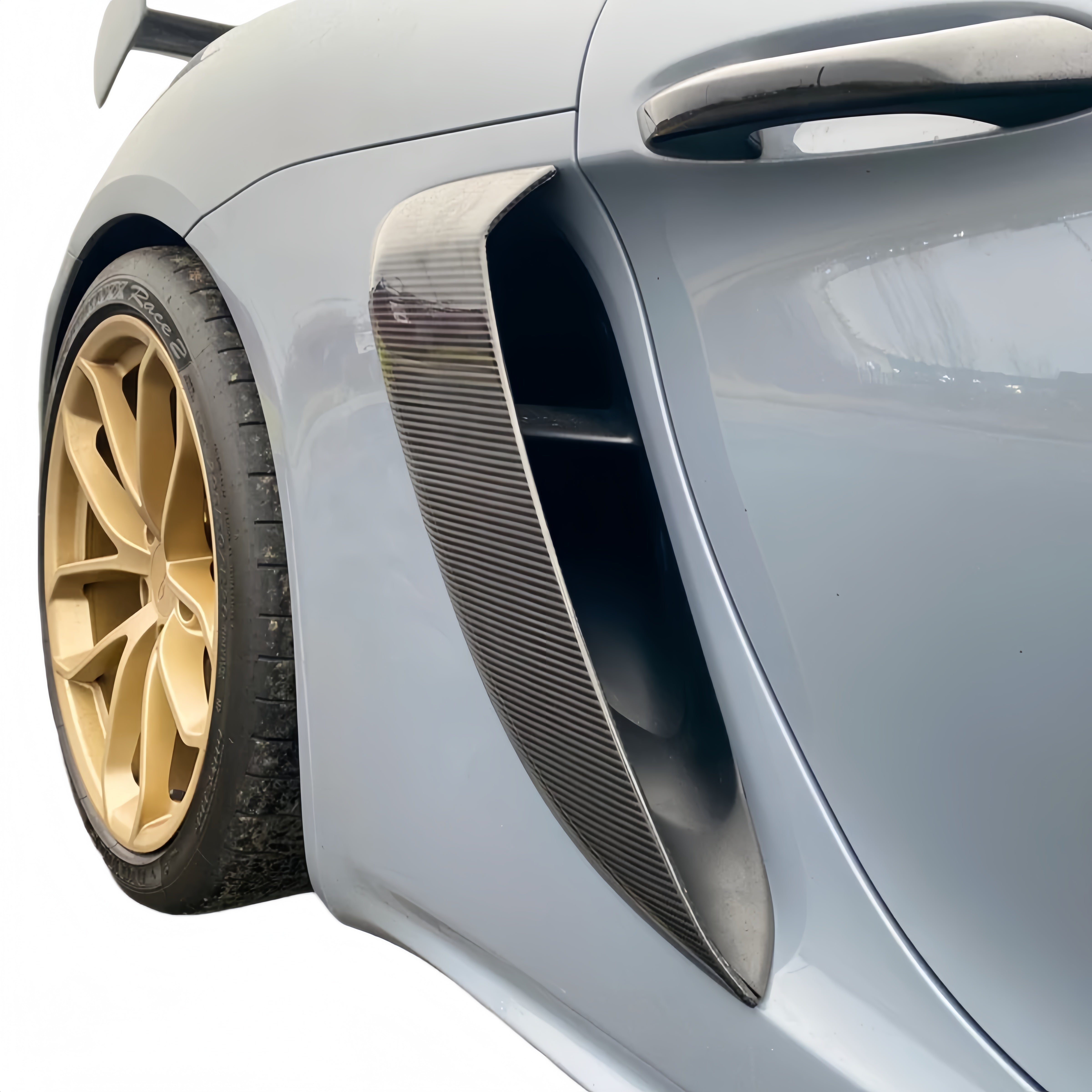 Prepreg Dry Carbon Fiber Side Intake Scoops GT4 RS Style for Porsche 718 Cayman (981/982)