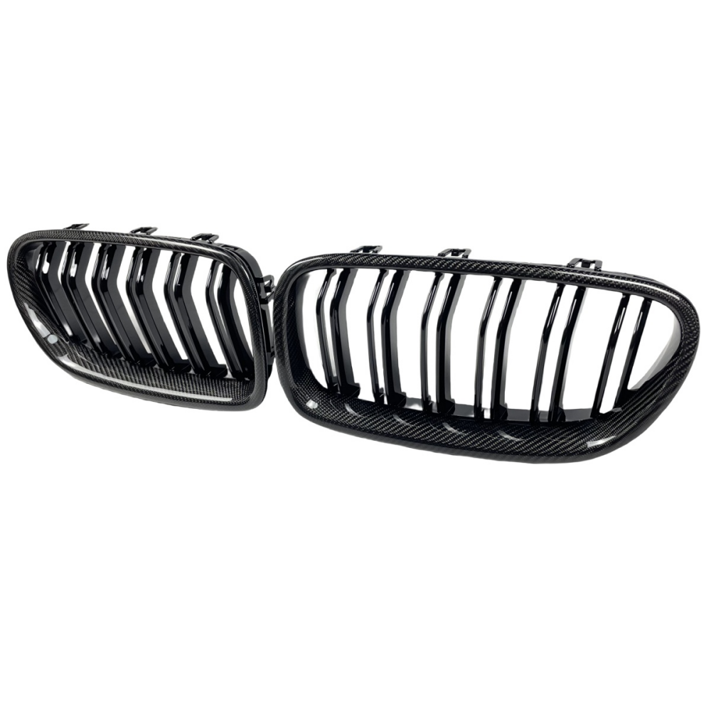 BMW 5 Series F10 F18 M5 Real Carbon Fiber Front Grills Double Slat Kidney Grill