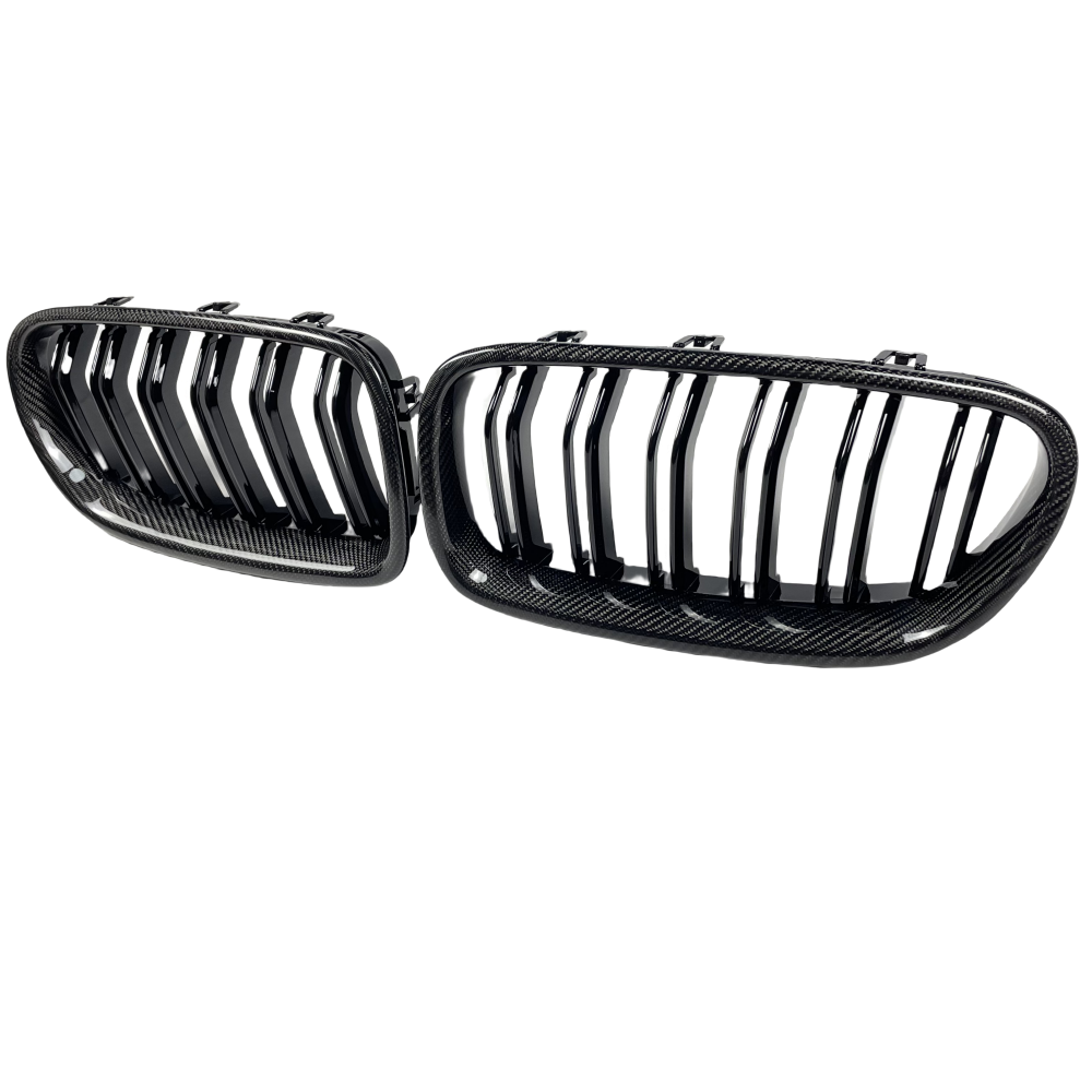 BMW 5 Series F10 F18 M5 Real Carbon Fiber Front Grills Double Slat Kidney Grill