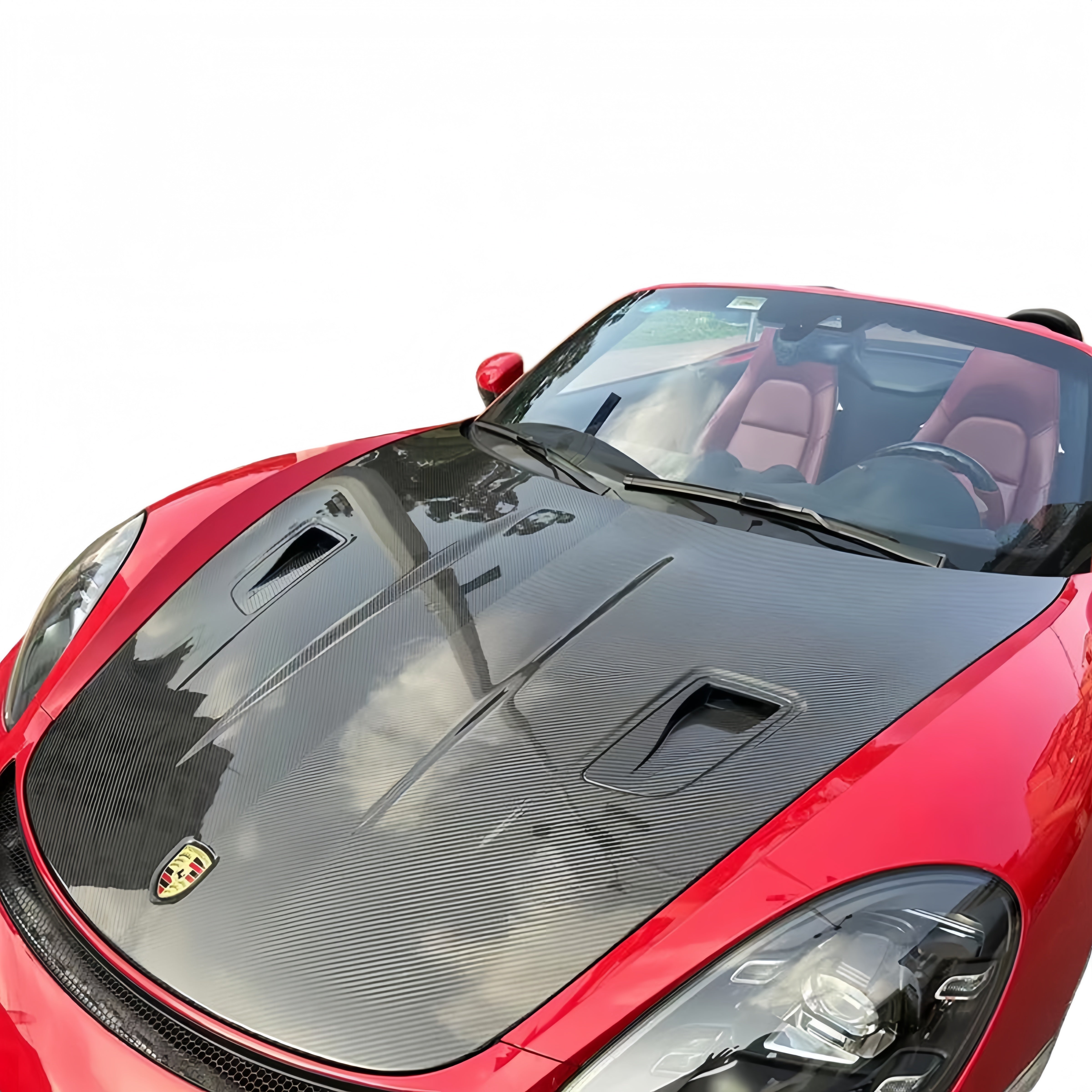 Pre-Preg Dry Carbon Fiber Hood Bonnet for Porsche 718 (981/982) GT4 RS Style 2016-2023