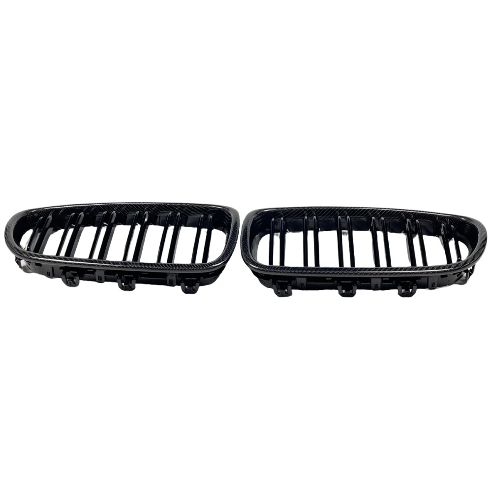 BMW 5 Series F10 F18 M5 Real Carbon Fiber Front Grills Double Slat Kidney Grill