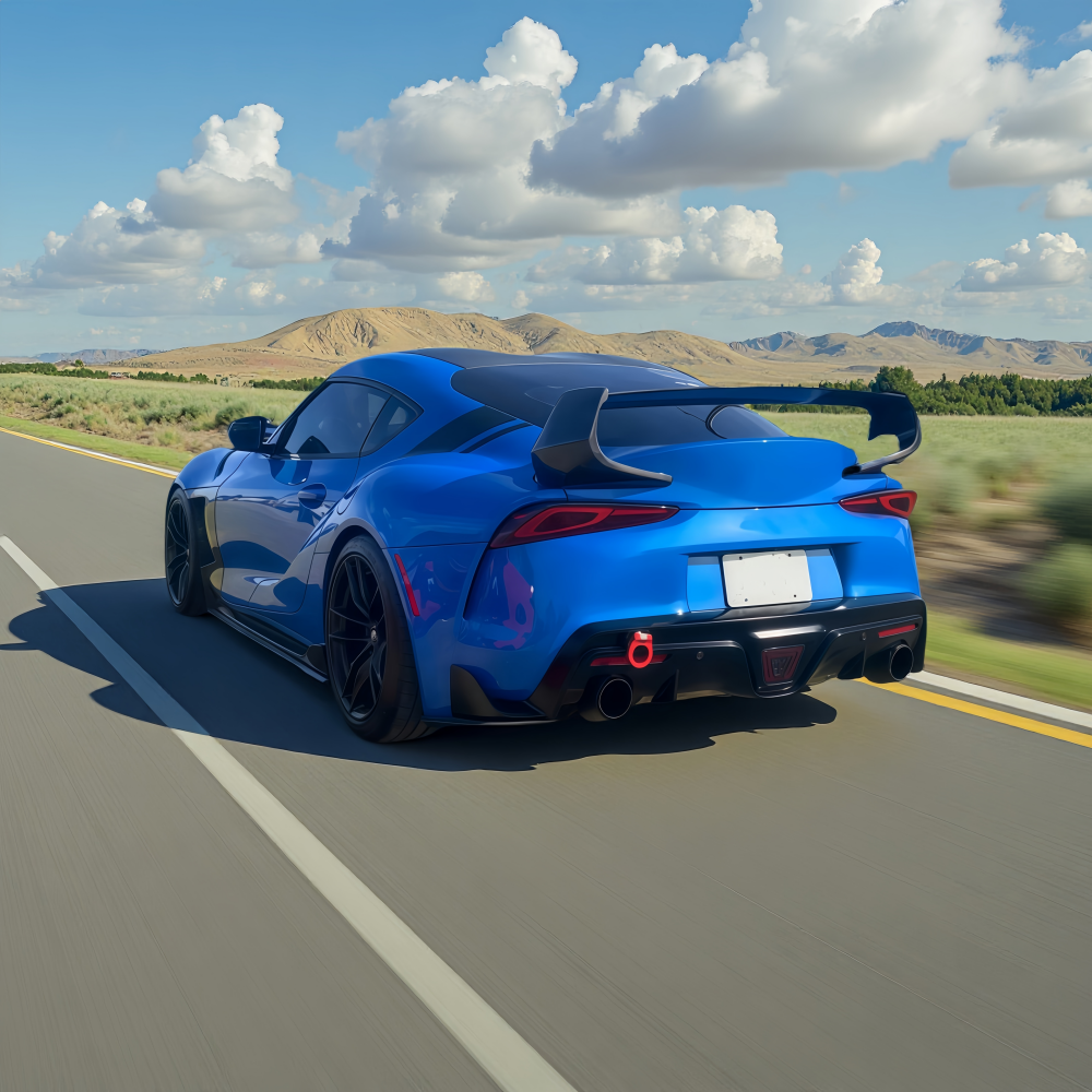 Toyota Gr Supra A90 A91 Mk5 Prepreg ST Style Real Carbon Fiber  Rear Spoiler Lip Wings