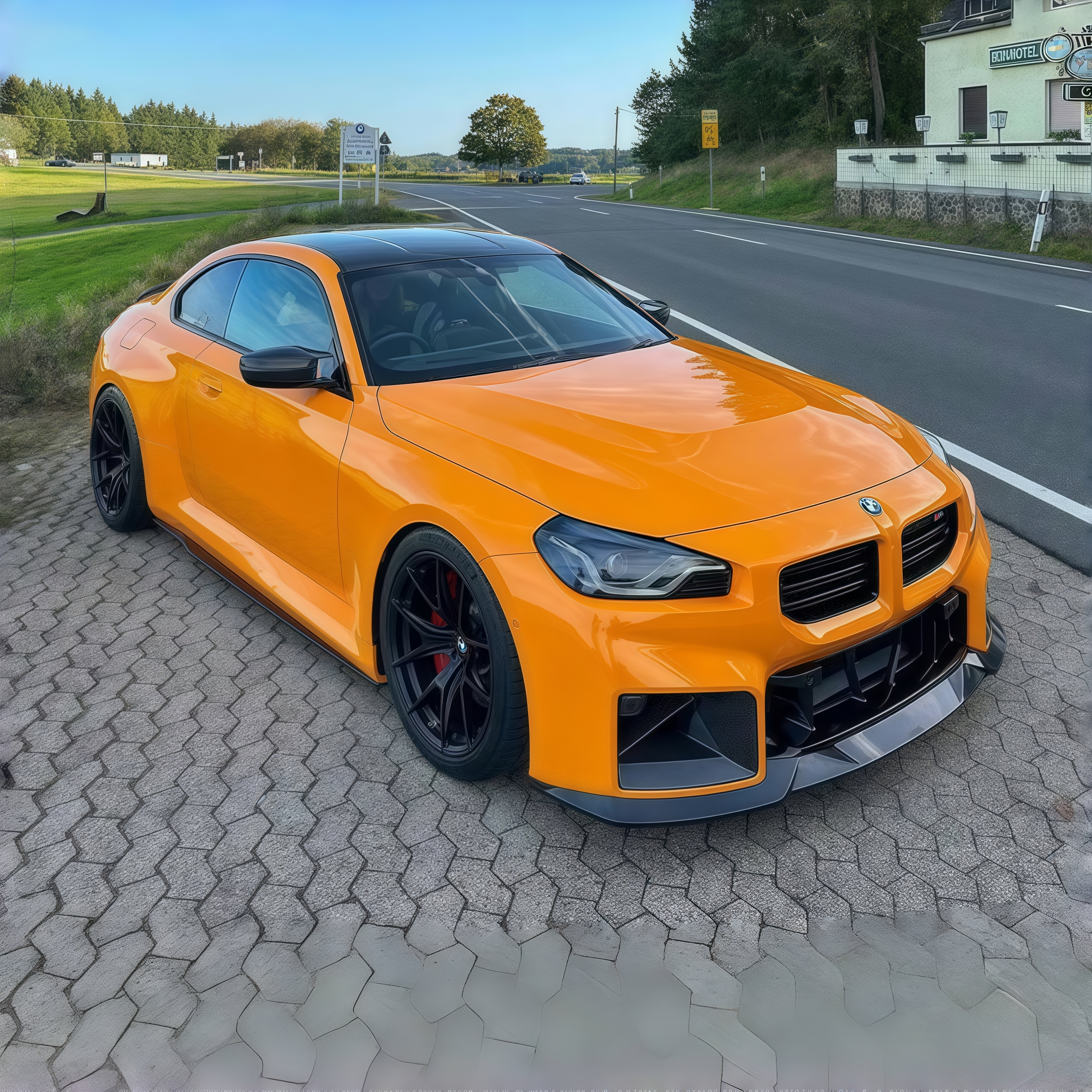 BMW G87 M2 Coupe 2023+ R44 Style Dry Carbon Fiber Front Lip Splitter