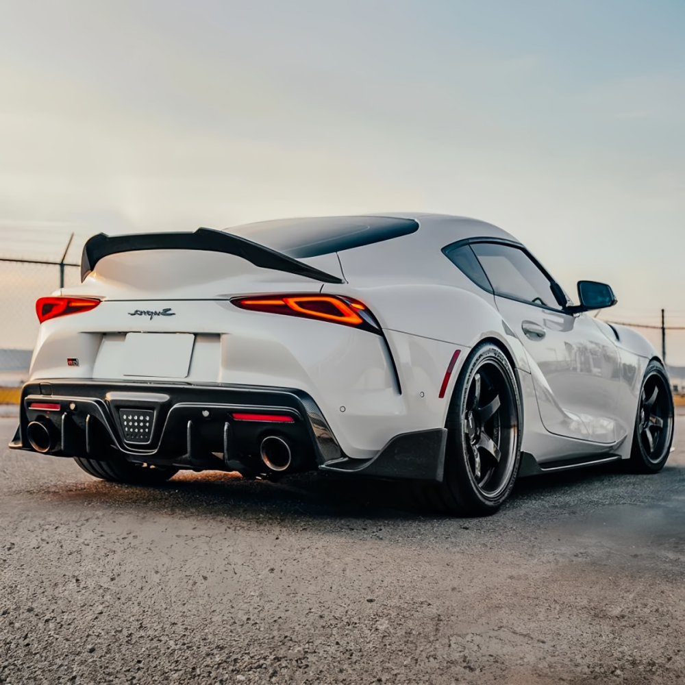 Toyota GR Supra A90 2020-2024  V Style Prepreg Dry Carbon Fiber Rear Trunk Spoiler