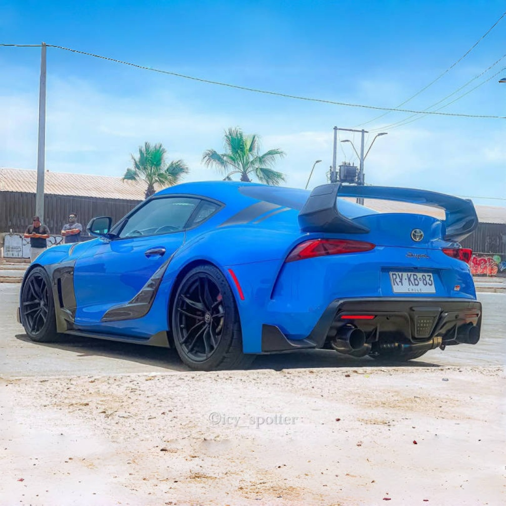 Toyota Gr Supra A90 A91 Mk5 Prepreg ST Style Real Carbon Fiber  Rear Spoiler Lip Wings