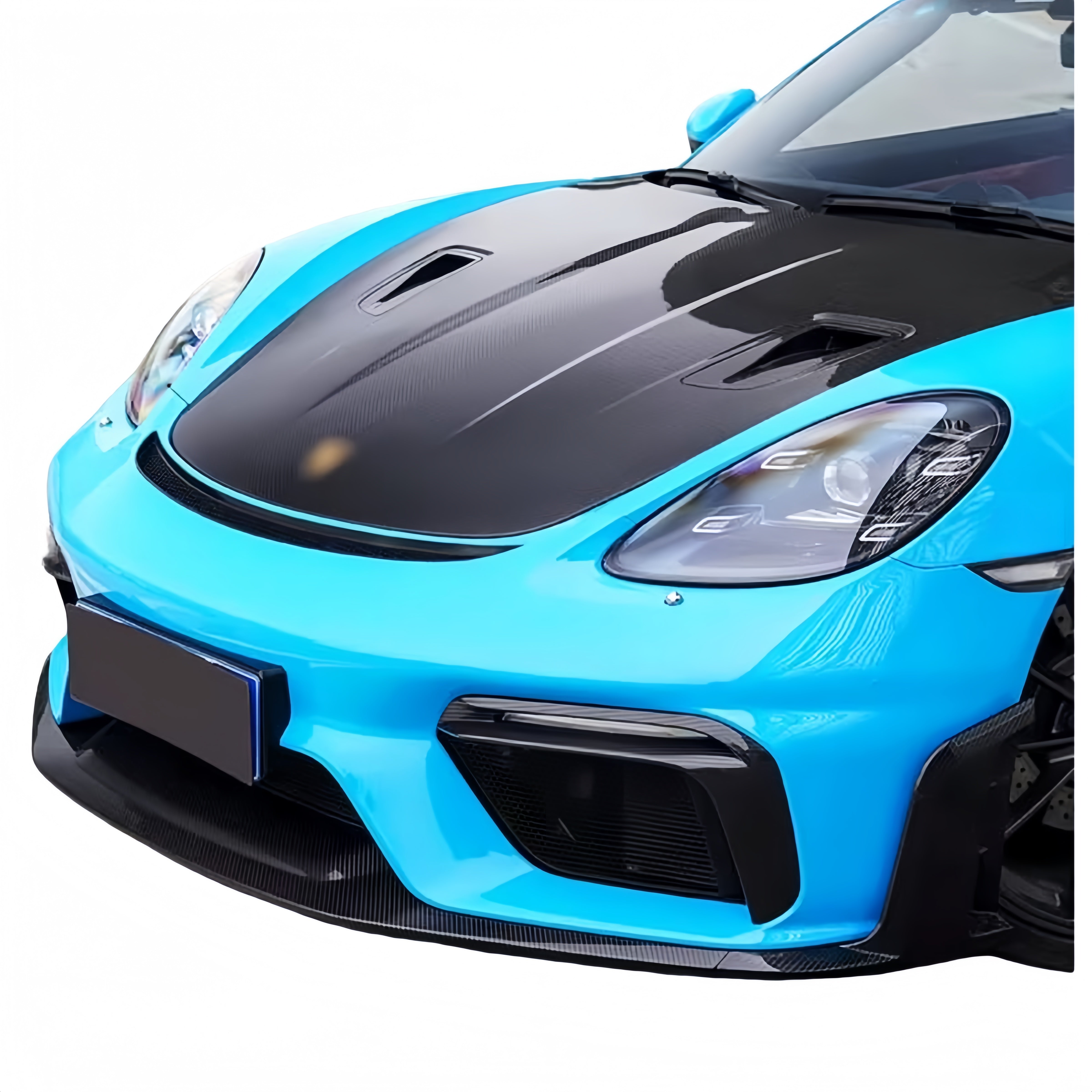 Prepreg Dry Carbon Fiber GT4 RS Style Front Bumper Lip/Corner Splitters for Porsche 718 981 982 Boxster Cayman
