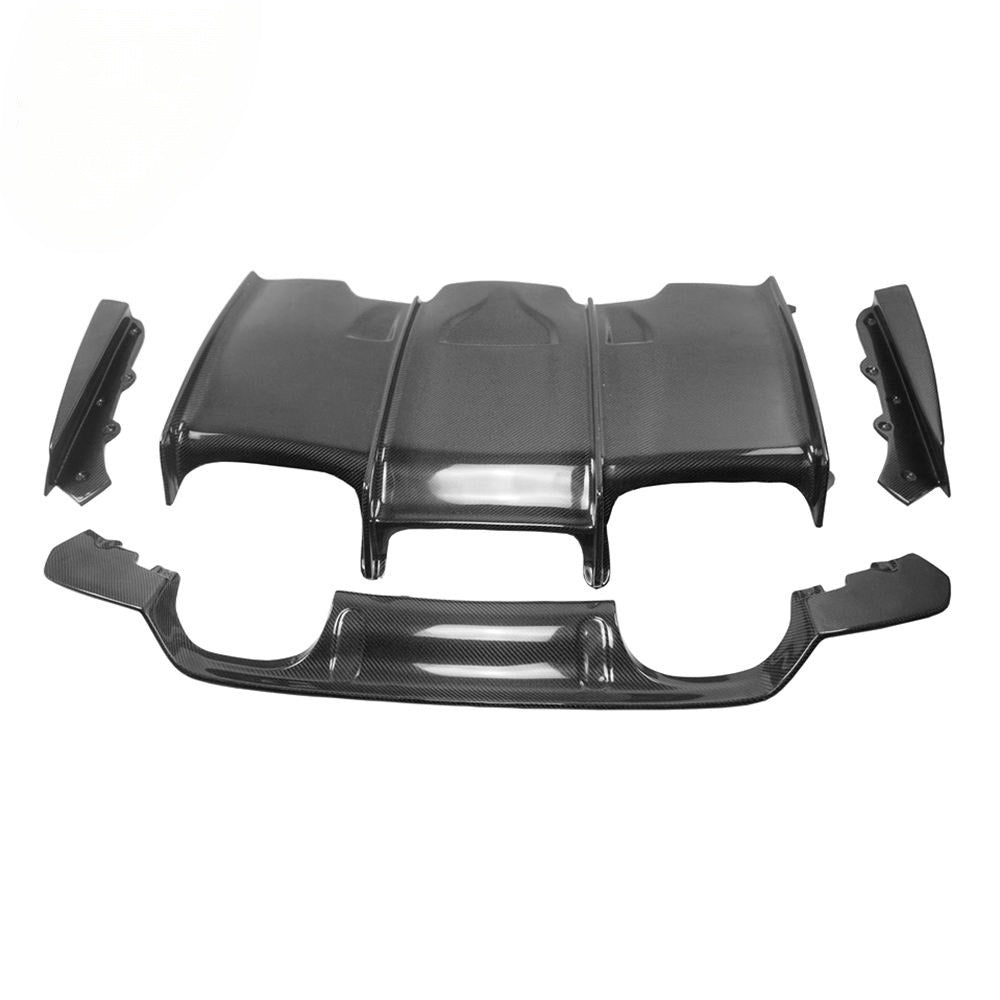 4 PCS PSM Type Auto Carbon Fiber Bumper Rear Diffuser for BMW F80 F82 F83 2015+