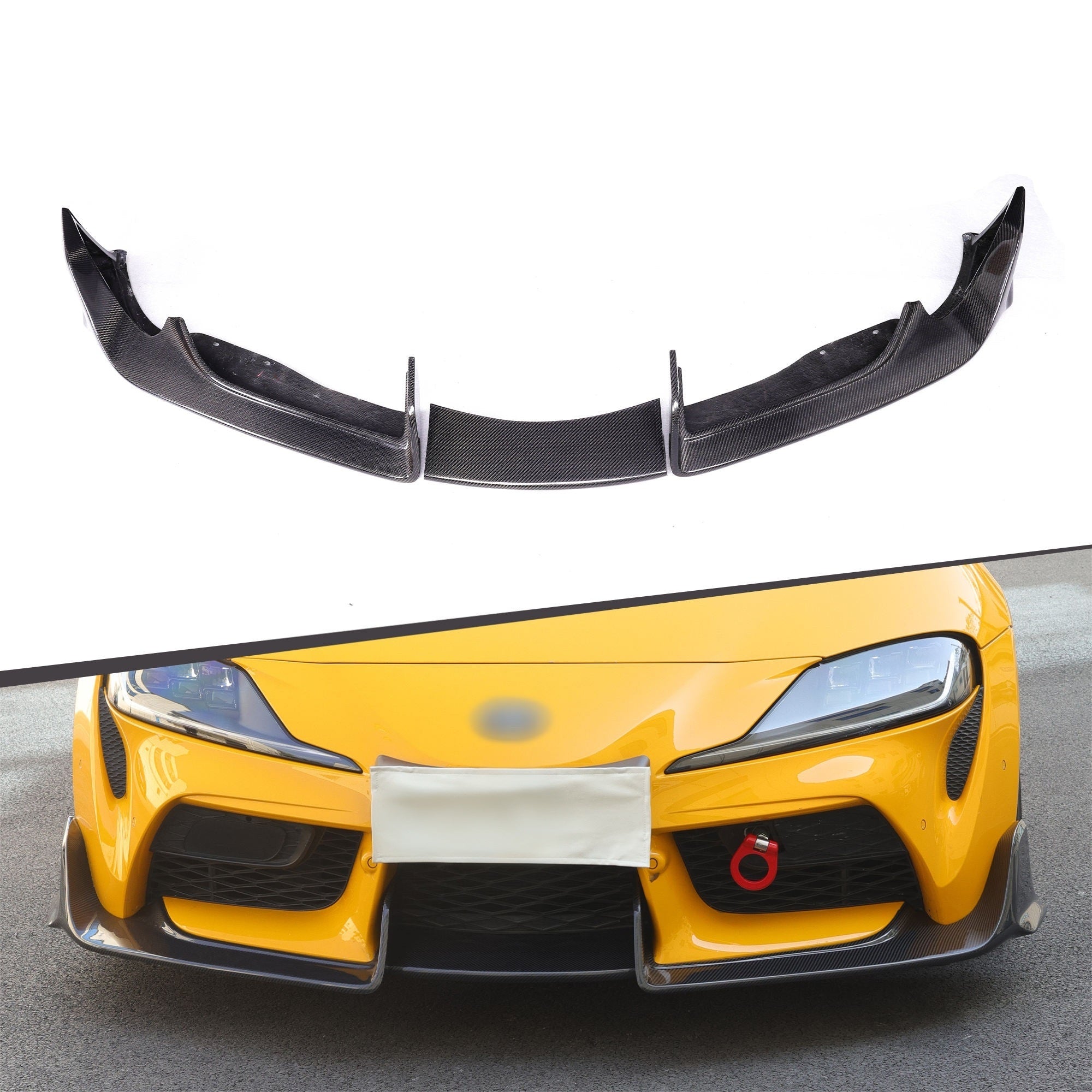 Auto Accessories Carbon Fiber Front Bumper Lip 3-Piece for Supra A90 A91 MK5 2019+
