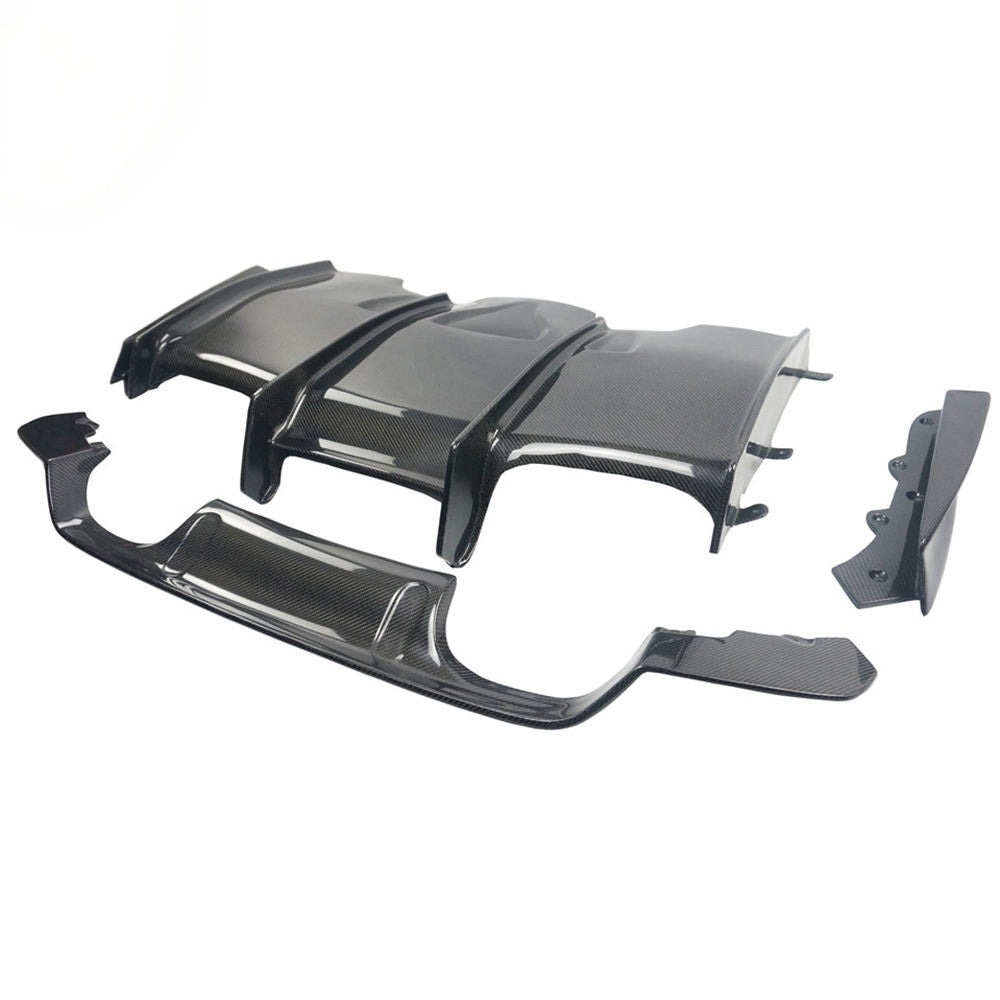 4 PCS PSM Type Auto Carbon Fiber Bumper Rear Diffuser for BMW F80 F82 F83 2015+