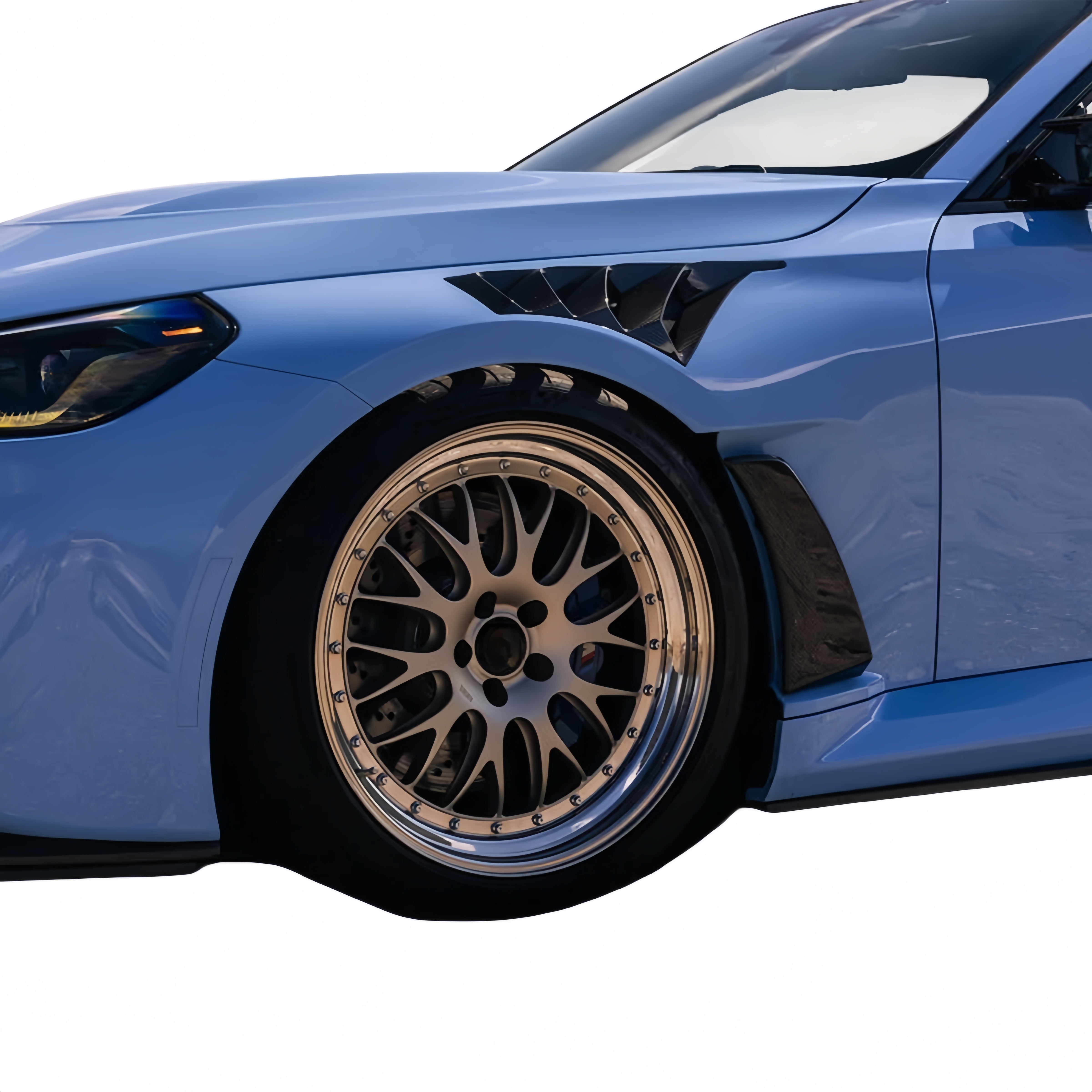 Prepreg Dry Carbon Fiber A Style V4 with Blades Vented Front Fender Set For BMW G87 M2 2023+