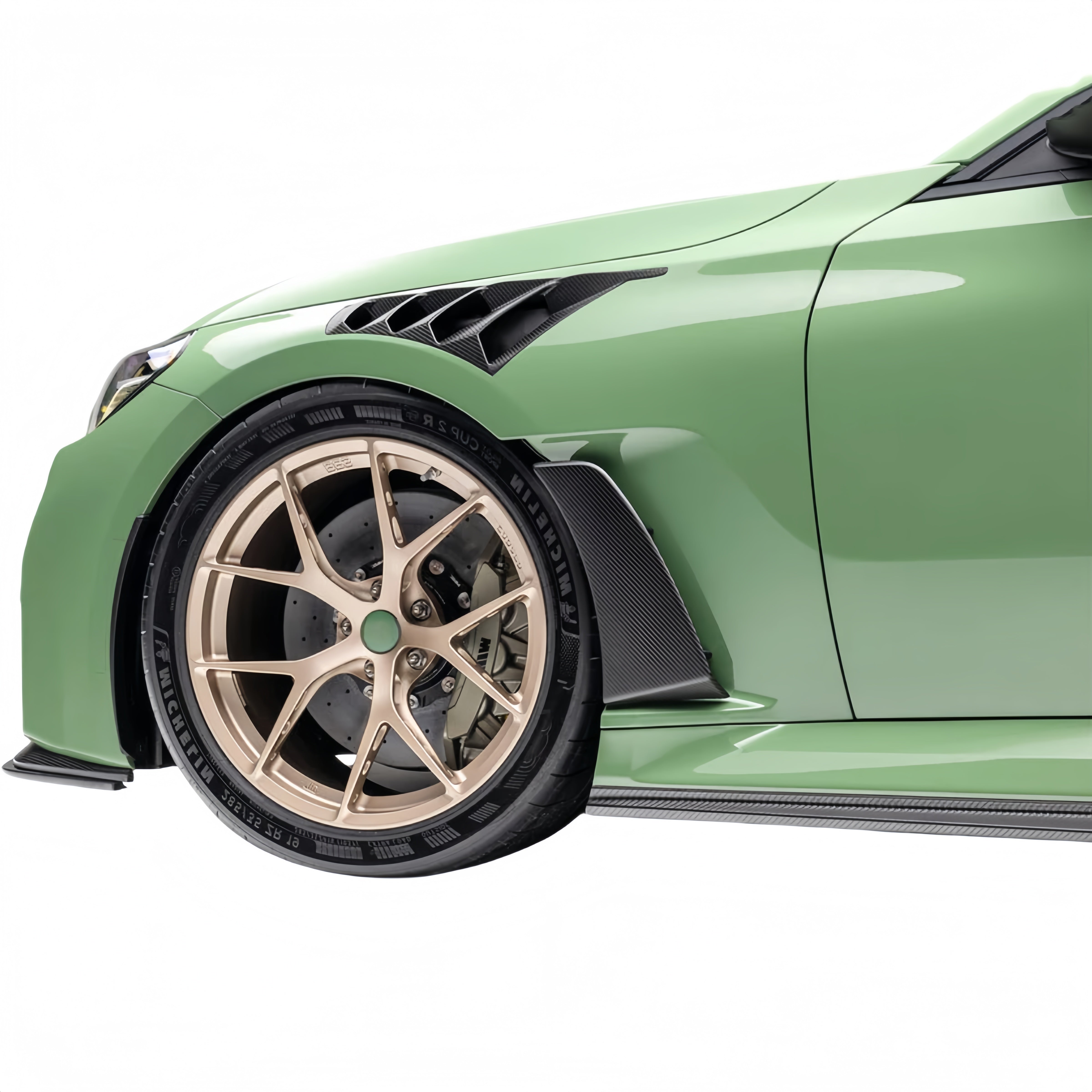 Prepreg Dry Carbon Fiber A Style V4 with Blades Vented Front Fender Set For BMW G87 M2 2023+