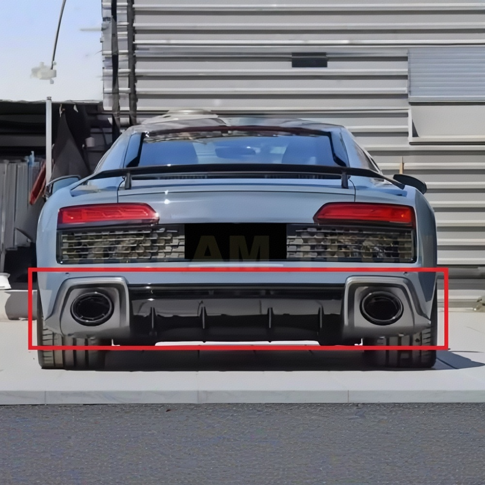 Audi R8 V10 Coupe 2023 P style Dry Carbon Fiber Rear Bumper Lip